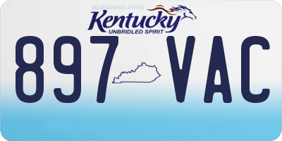 KY license plate 897VAC