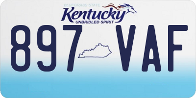 KY license plate 897VAF