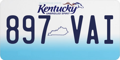 KY license plate 897VAI