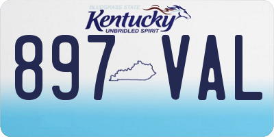 KY license plate 897VAL