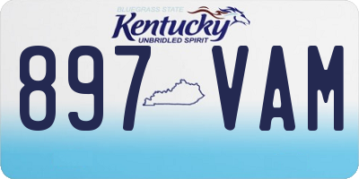KY license plate 897VAM