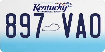 KY license plate 897VAO