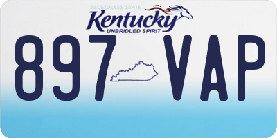 KY license plate 897VAP
