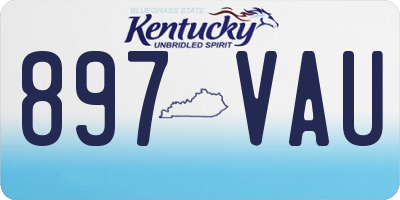 KY license plate 897VAU