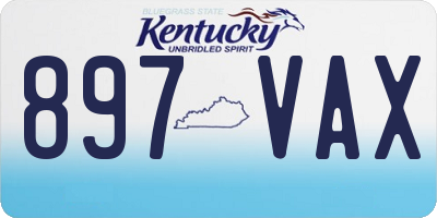 KY license plate 897VAX