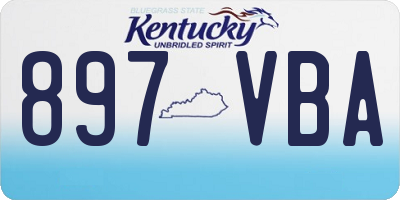 KY license plate 897VBA