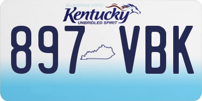 KY license plate 897VBK