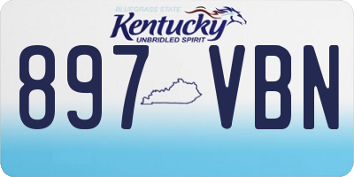 KY license plate 897VBN