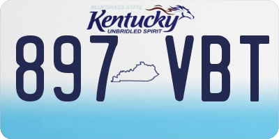 KY license plate 897VBT
