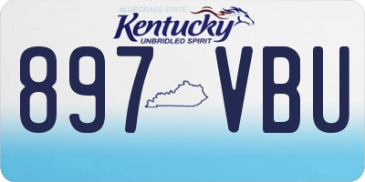 KY license plate 897VBU