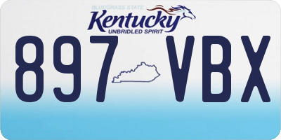 KY license plate 897VBX