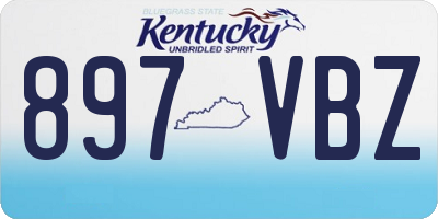 KY license plate 897VBZ