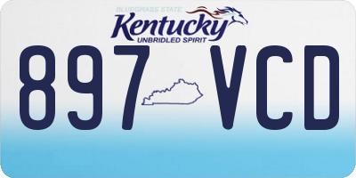 KY license plate 897VCD