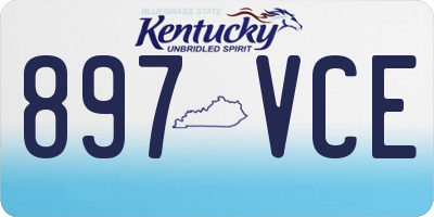 KY license plate 897VCE