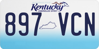 KY license plate 897VCN
