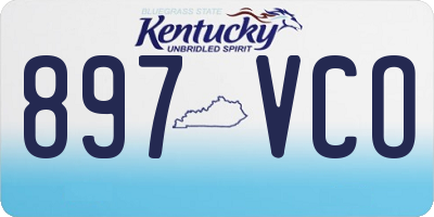 KY license plate 897VCO