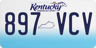 KY license plate 897VCV