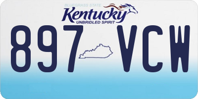 KY license plate 897VCW