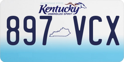 KY license plate 897VCX