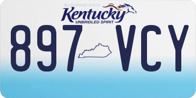 KY license plate 897VCY