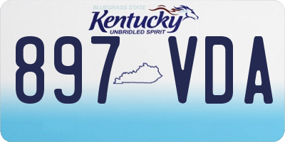 KY license plate 897VDA