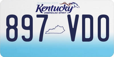 KY license plate 897VDO