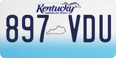 KY license plate 897VDU