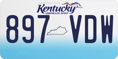 KY license plate 897VDW