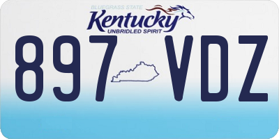KY license plate 897VDZ