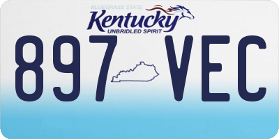 KY license plate 897VEC
