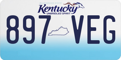KY license plate 897VEG