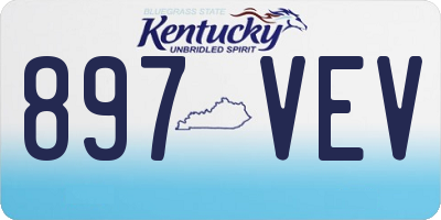 KY license plate 897VEV