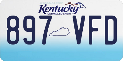 KY license plate 897VFD
