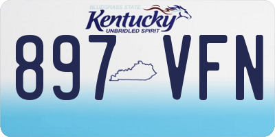 KY license plate 897VFN