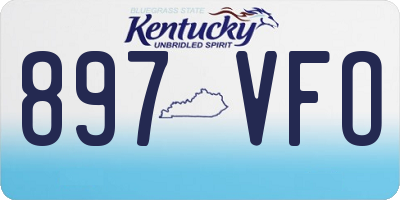 KY license plate 897VFO