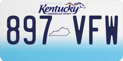 KY license plate 897VFW