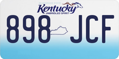 KY license plate 898JCF