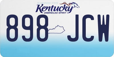 KY license plate 898JCW