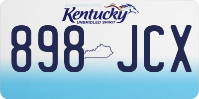 KY license plate 898JCX