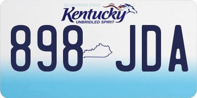 KY license plate 898JDA