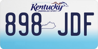 KY license plate 898JDF