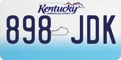 KY license plate 898JDK