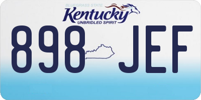 KY license plate 898JEF