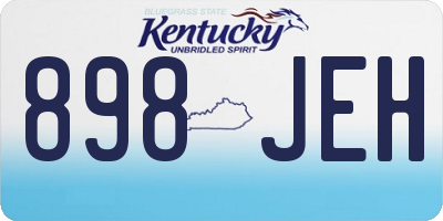 KY license plate 898JEH