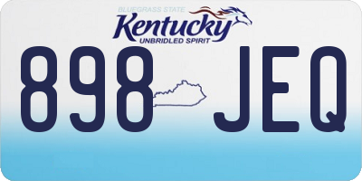 KY license plate 898JEQ