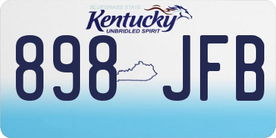 KY license plate 898JFB