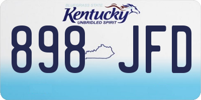 KY license plate 898JFD