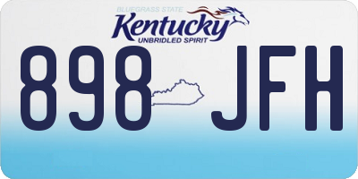 KY license plate 898JFH