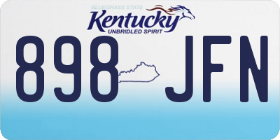 KY license plate 898JFN