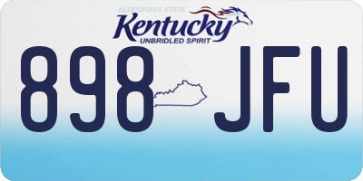 KY license plate 898JFU